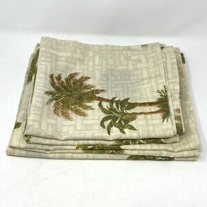 Vtg Revman Pillowcases SET of 4 Two Sizes Palm Tree Print Tropical Island Cabana
